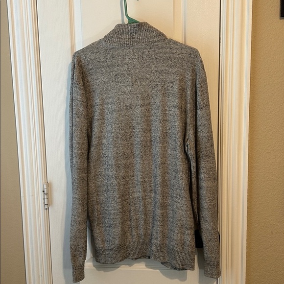Fairlane Gray Ribbed Half-Zip Sweater Fall Preppy Work Office - Picture 3 of 4